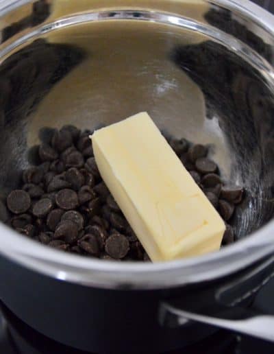 Melting Chocolate for Schwarzwälder Kirschtorte by dirndl kitchen
