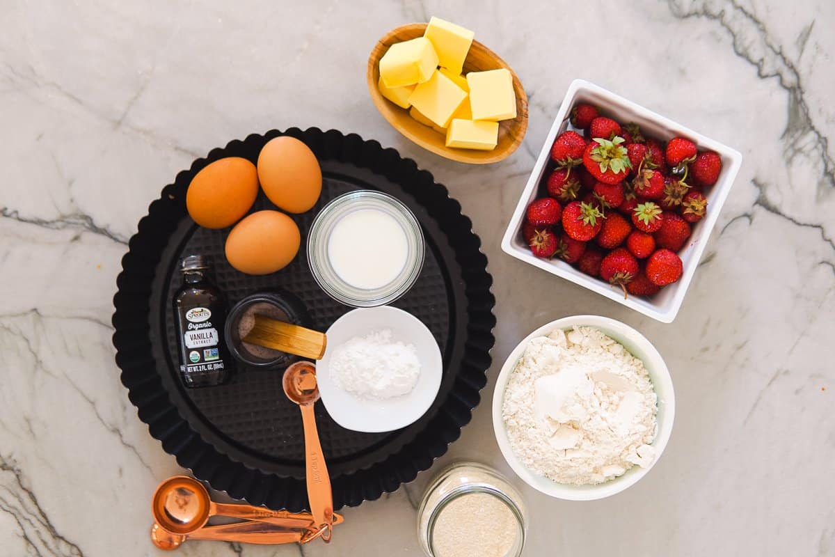 ingredients for strawberry cake