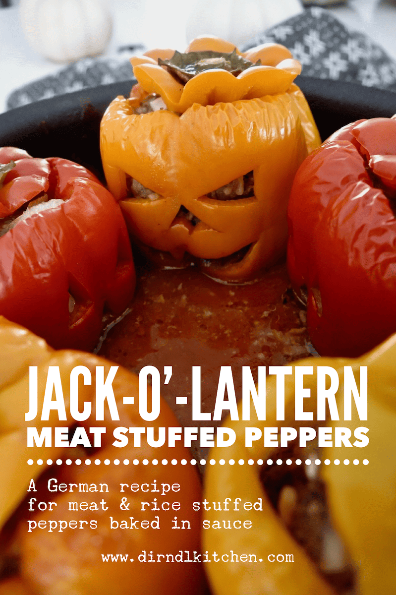 German Stuffed Peppers Jack-O'-Lantern dirndl kitchen17
