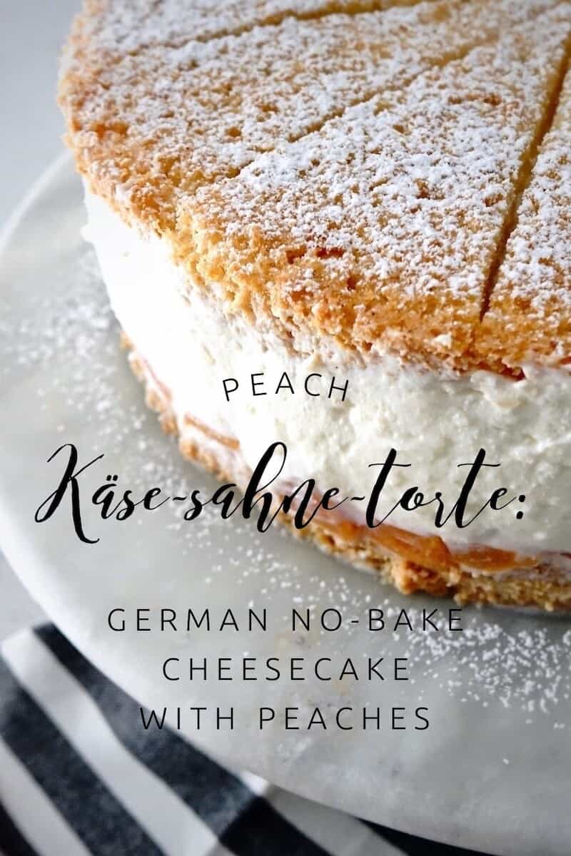 Dirndl kitchen peach kase sahne torte german cheesecake recipe7