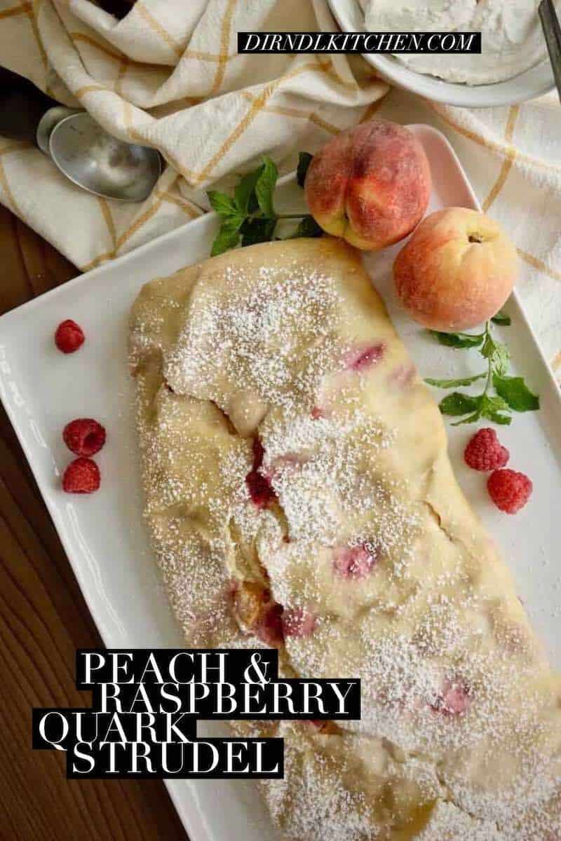 dirndl kitchen peach and raspberry quark strudel12