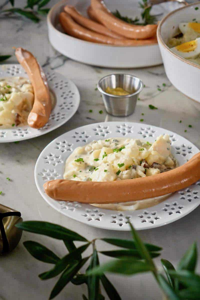 German Potato Salad with Würstchen - dirndl kitchen