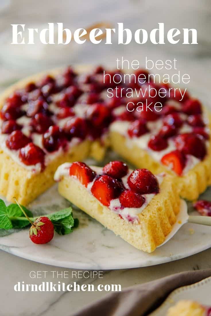Pinterest image for German strawberry cake recipe
