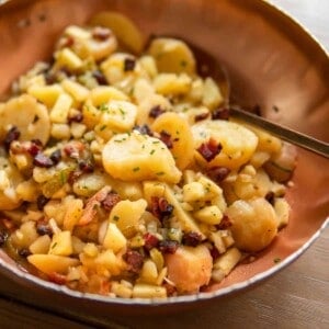 bowl filled with German potato salad