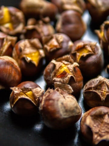 roasted chestnuts on a plate