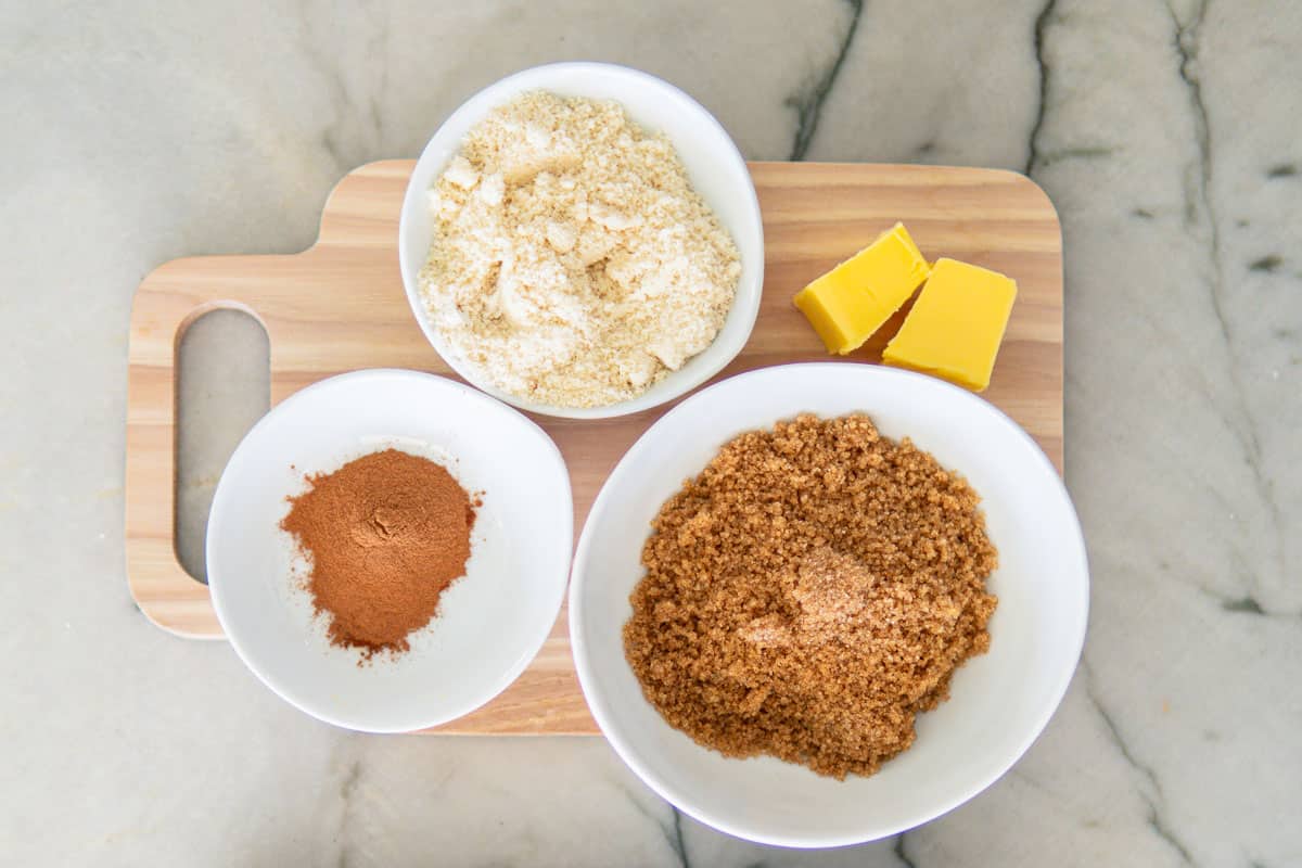 ingredients for franzbrotchen German cinnamon rolls