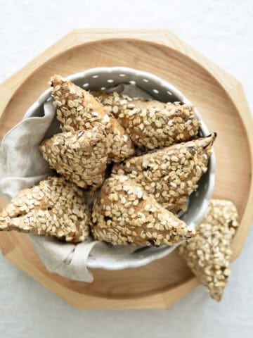 German granola rolls in a basket