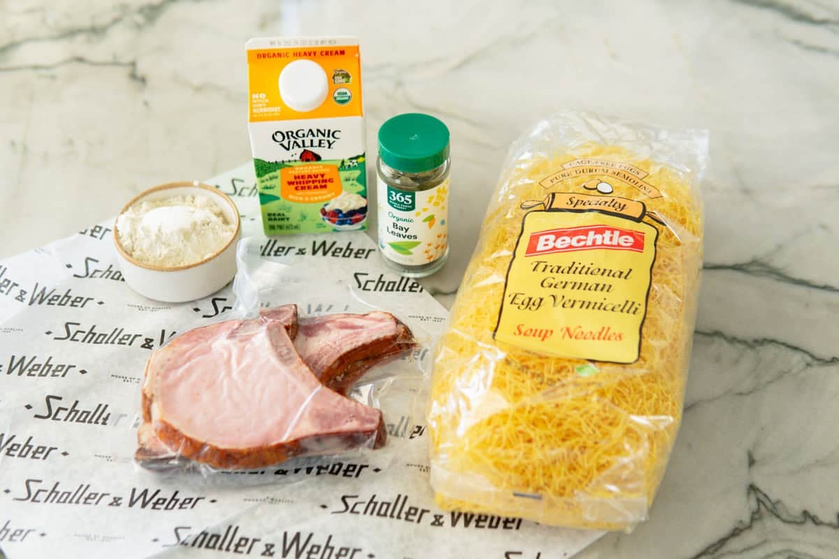 ingredient line up for Kassler soup.