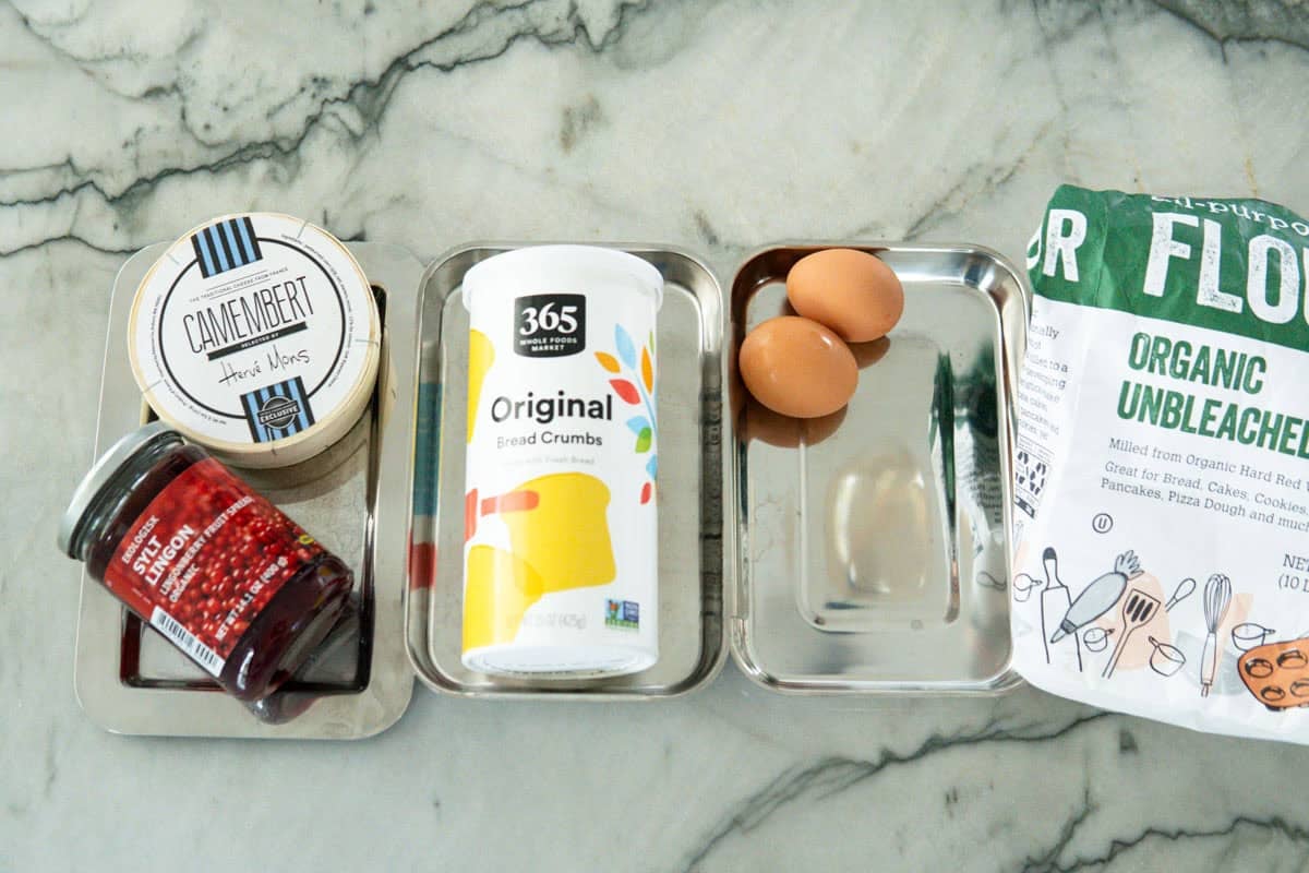 Ingredients for baked camembert.