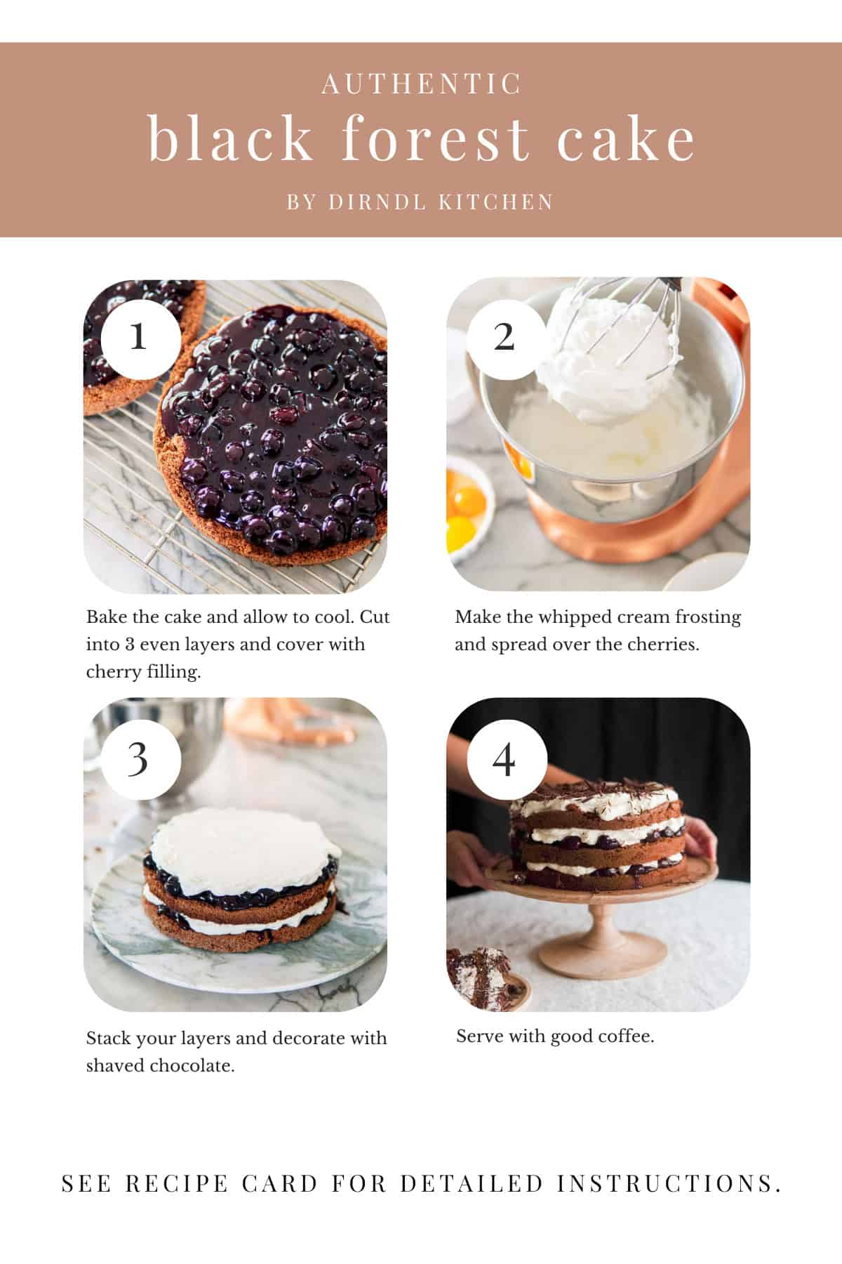 step by step images for black forest cake